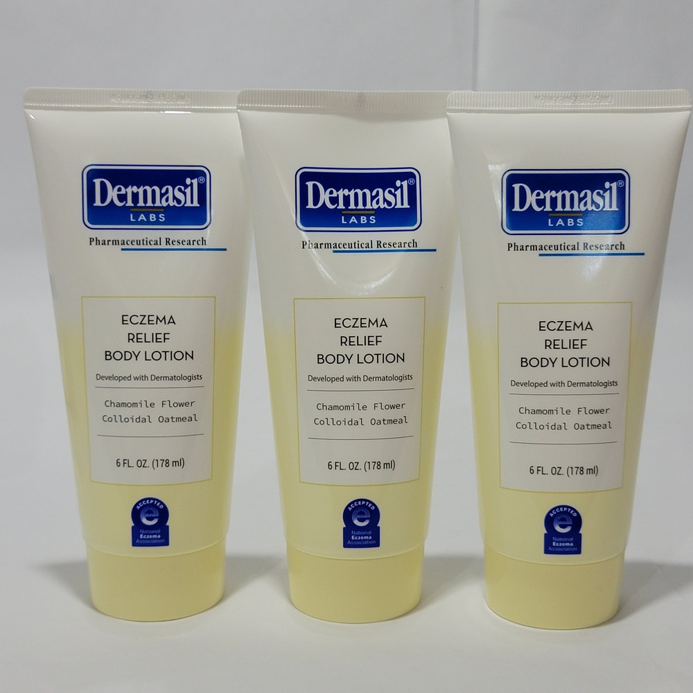 3pk Dermasil Labs Eczema Relief Body Lotion Colloidal Oatmeal Chamomile 6oz Each
